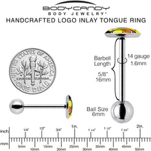 Load image into Gallery viewer, Magnified Yellow Duck Barbell Tongue Ring by Onyx O
