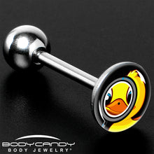 Load image into Gallery viewer, Magnified Yellow Duck Barbell Tongue Ring by Onyx O
