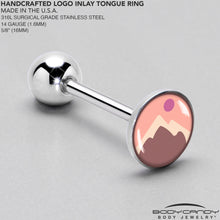 Load image into Gallery viewer, Mountain Sunrise Barbell Tongue Ring by Onyx O
