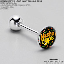 Load image into Gallery viewer, Nacho Type Barbell Tongue Ring by Onyx O

