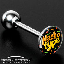 Load image into Gallery viewer, Nacho Type Barbell Tongue Ring by Onyx O
