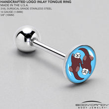 Load image into Gallery viewer, Oh My Otters Animal Barbell Tongue Ring by Onyx O
