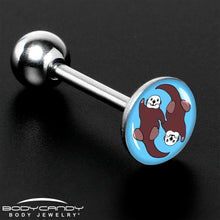 Load image into Gallery viewer, Oh My Otters Animal Barbell Tongue Ring by Onyx O
