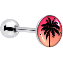 Load image into Gallery viewer, Red Sunset Palm Tree Barbell Tongue Ring by Onyx O
