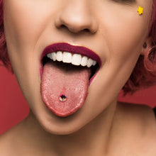 Load image into Gallery viewer, Red Sunset Palm Tree Barbell Tongue Ring by Onyx O
