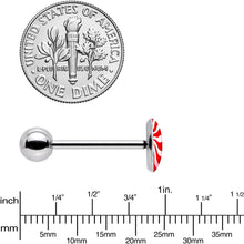 Load image into Gallery viewer, Holiday Peppermint Candy Barbell Tongue Ring
