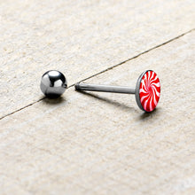 Load image into Gallery viewer, Holiday Peppermint Candy Barbell Tongue Ring
