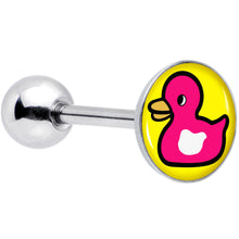 Load image into Gallery viewer, Pink Ducky Barbell Tongue Ring by Onyx O
