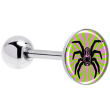 Load image into Gallery viewer, Psychedelic Spider Barbell Tongue Ring by Onyx O
