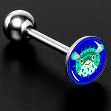 Load image into Gallery viewer, Pufferfish Barbell Tongue Ring by Onyx O
