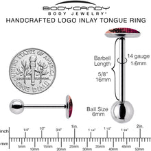 Load image into Gallery viewer, Palm Tree Retro Sunset Barbell Tongue Ring by Onyx O
