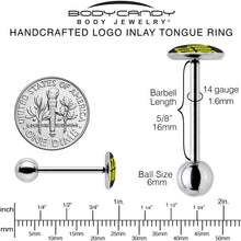 Load image into Gallery viewer, RIZZ GOD Barbell Tongue Ring by Onyx O
