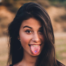 Load image into Gallery viewer, Purple Nautical Sand Dollar Barbell Tongue Ring by Onyx O
