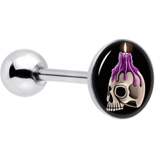 Load image into Gallery viewer, Burning Skull Candle Barbell Tongue Ring by Onyx O
