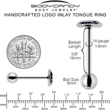 Load image into Gallery viewer, Skull Cat Barbell Tongue Ring by Onyx O
