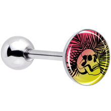 Load image into Gallery viewer, Red Haze Sunset Skull and Palms Barbell Tongue Ring by Onyx O
