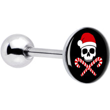 Load image into Gallery viewer, Santa Pirate Candy Cane Barbell Tongue Ring by Onyx O
