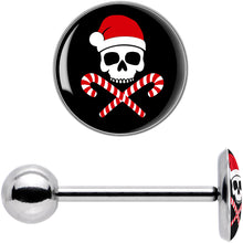 Load image into Gallery viewer, Santa Pirate Candy Cane Barbell Tongue Ring by Onyx O
