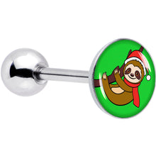 Load image into Gallery viewer, Santa Sloth Holiday Barbell Tongue Ring by Onyx O
