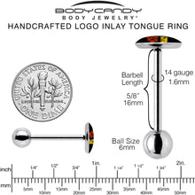 Load image into Gallery viewer, Spicy and Saucy Barbell Tongue Ring by Onyx O
