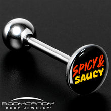 Load image into Gallery viewer, Spicy and Saucy Barbell Tongue Ring by Onyx O
