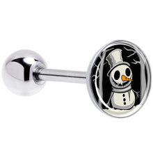 Load image into Gallery viewer, Christmas Holiday Spooky Snowman Barbell Tongue Ring by Onyx O
