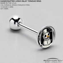 Load image into Gallery viewer, Christmas Holiday Spooky Snowman Barbell Tongue Ring by Onyx O
