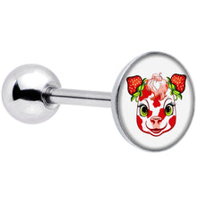 Load image into Gallery viewer, Stawberry Cow Barbell Tongue Ring by Onyx O
