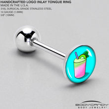 Load image into Gallery viewer, Summer Drink Barbell Tongue Ring by Onyx O
