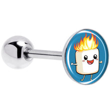 Load image into Gallery viewer, Burning Marshmallow Barbell Tongue Ring by Onyx O
