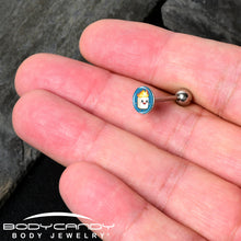 Load image into Gallery viewer, Burning Marshmallow Barbell Tongue Ring by Onyx O
