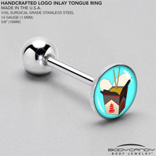 Load image into Gallery viewer, Chinese Take Out Barbell Tongue Ring by Onyx O
