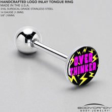Load image into Gallery viewer, Over Thinker Impact Barbell Tongue Ring by Onyx O

