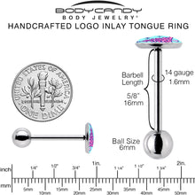 Load image into Gallery viewer, Pastel Christmas Tree Barbell Tongue Ring by Onyx O
