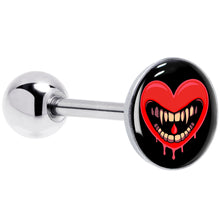 Load image into Gallery viewer, Valentine Heart Vampire Barbell Tongue Ring
