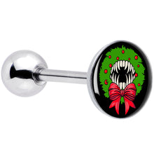 Load image into Gallery viewer, Holiday Vampire Wreath Barbell Tongue Ring by Onyx O
