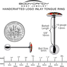 Load image into Gallery viewer, Valentine Heart Voodoo Doll Barbell Tongue Ring
