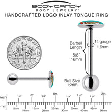 Load image into Gallery viewer, Christmas Holiday Lights Corgi Dog Barbell Tongue Ring by Onyx O
