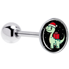 Load image into Gallery viewer, Christmas Holiday Dinosaur Barbell Tongue Ring by Onyx O
