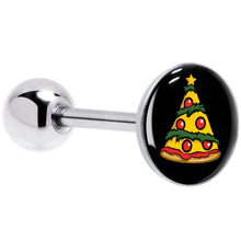 Load image into Gallery viewer, Christmas Holiday Pizza Tree Barbell Tongue Ring by Onyx O
