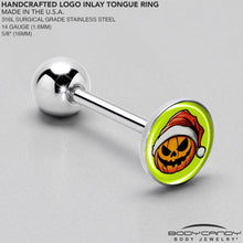 Load image into Gallery viewer, Christmas Holiday Santa Hat Pumpkin Barbell Tongue Ring by Onyx O
