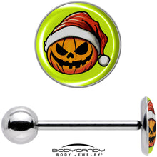 Load image into Gallery viewer, Christmas Holiday Santa Hat Pumpkin Barbell Tongue Ring by Onyx O
