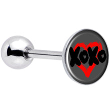 Load image into Gallery viewer, XOXO Heart Barbell Tongue Ring by Onyx O
