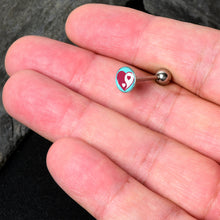 Load image into Gallery viewer, Love Yin Yang Heart Barbell Tongue Ring by Onyx O

