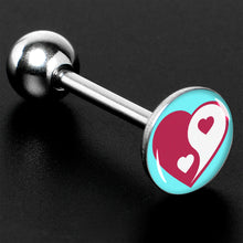 Load image into Gallery viewer, Love Yin Yang Heart Barbell Tongue Ring by Onyx O
