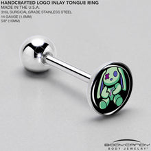Load image into Gallery viewer, Zombie Bunny Barbell Tongue Ring by Onyx O
