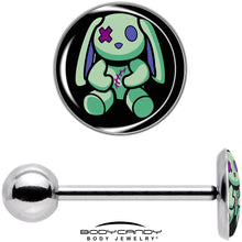 Load image into Gallery viewer, Zombie Bunny Barbell Tongue Ring by Onyx O
