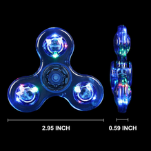 Load image into Gallery viewer, 3-Pack: LED Fidget Spinner – Light Up Spin and Glow in the Dark Sensory Toy
