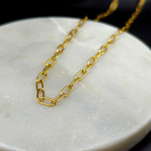 Load image into Gallery viewer, Stainless Steel Gold Tone PVD Paper Clip Link Chain Necklace
