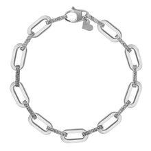 Load image into Gallery viewer, 14k White Gold Diamante Paperclip Chain Bracelet (7.00 mm)
